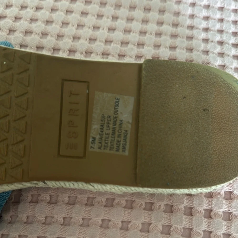 Nicely used: Esprit Blue and Tan Espadrilles Casual Summer Shoes size 7.5 - Picture 5 of 5